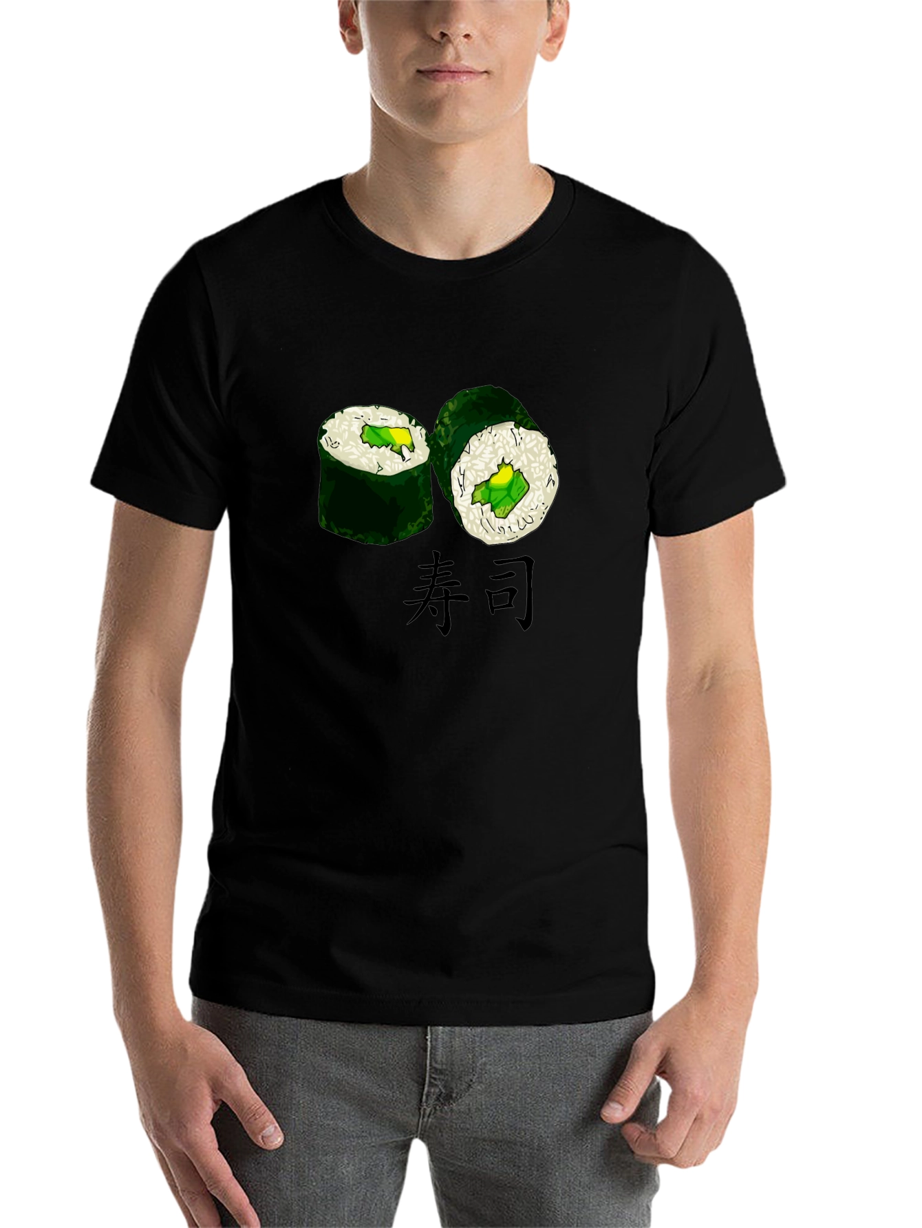 Black Sushi Graphic Black T-Shirt view 7