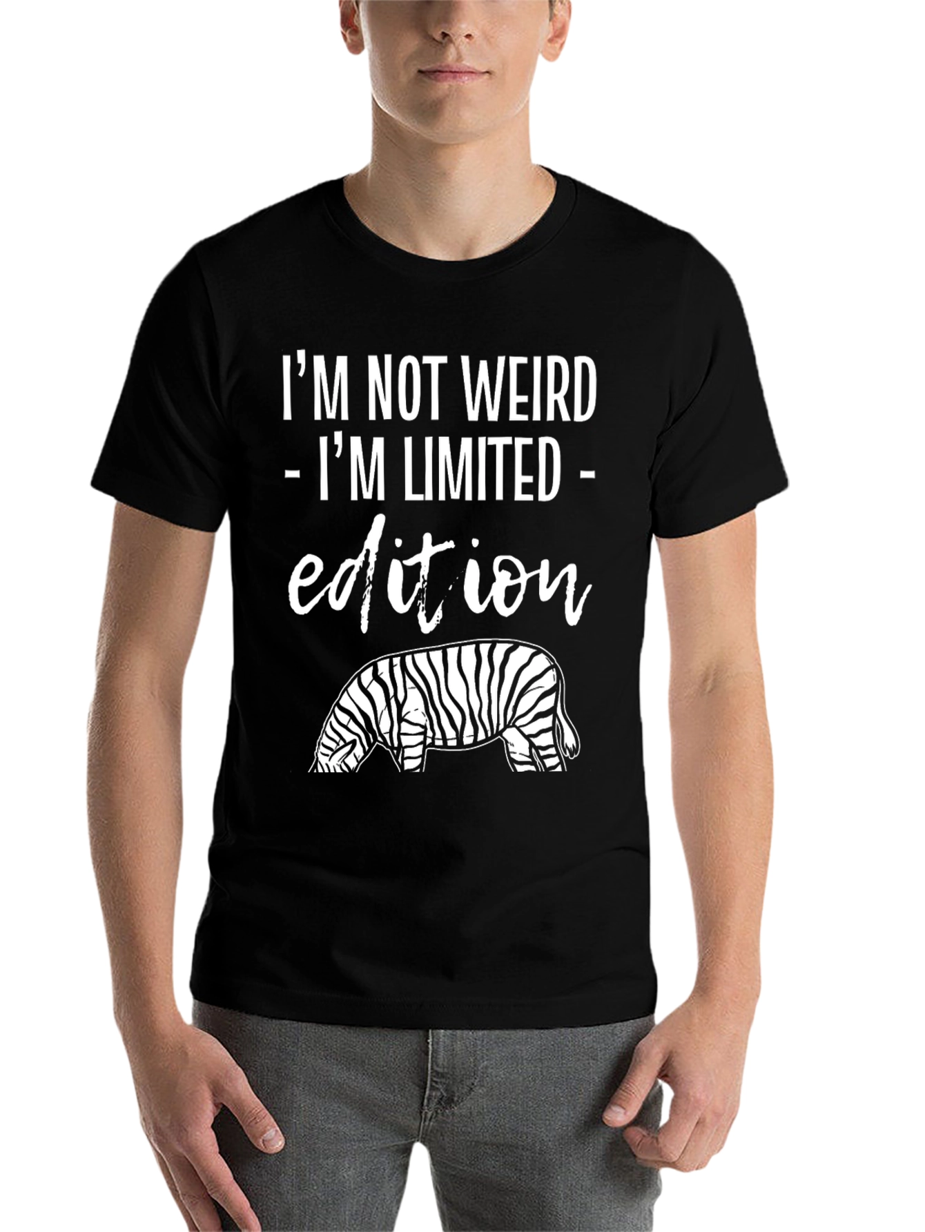 Black I'm Not Weird Limited Edition Zebra Graphic T-Shirt view 7