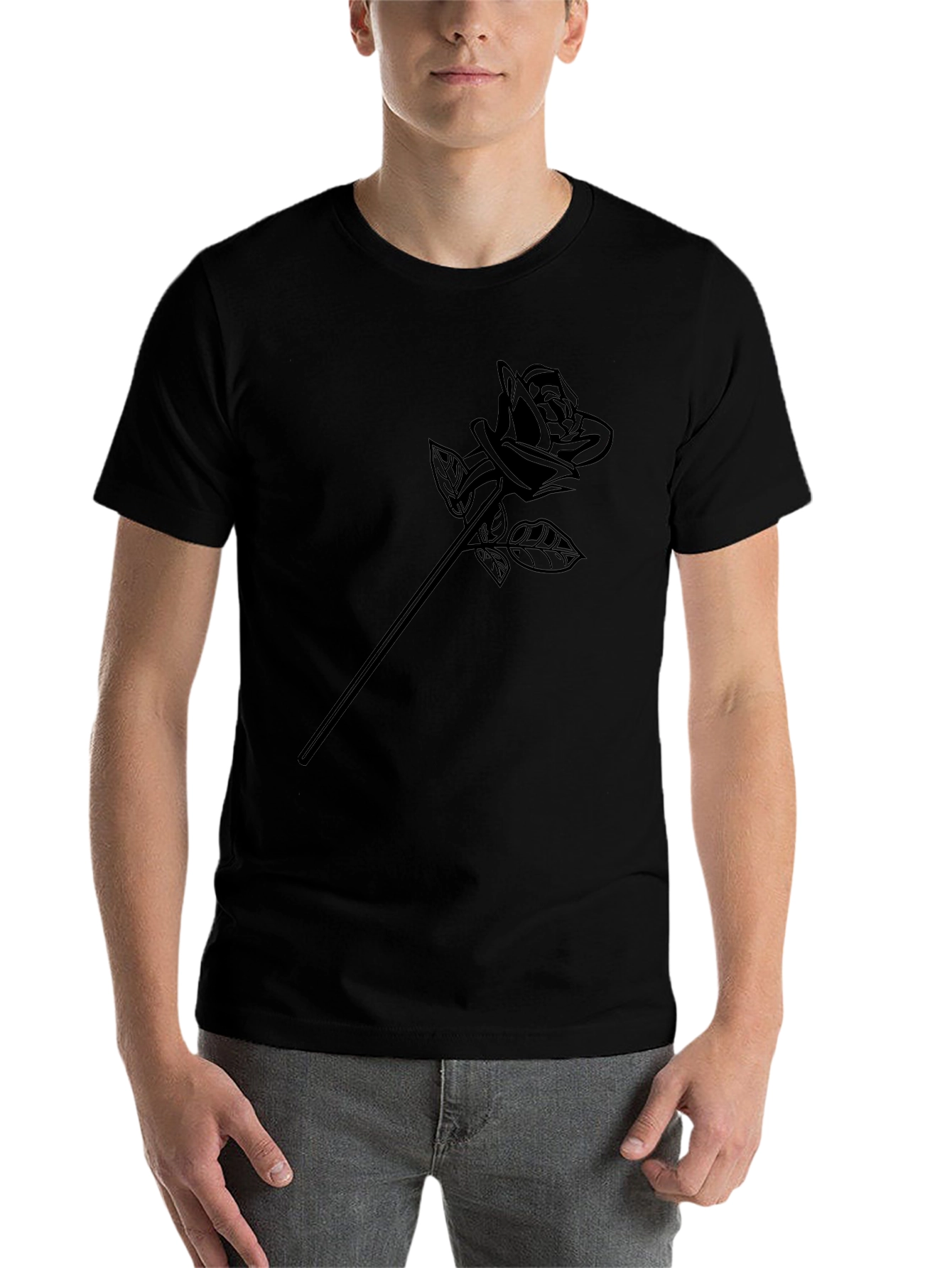 Black Black Rose Graphic Tee - Modern Menswear view 7