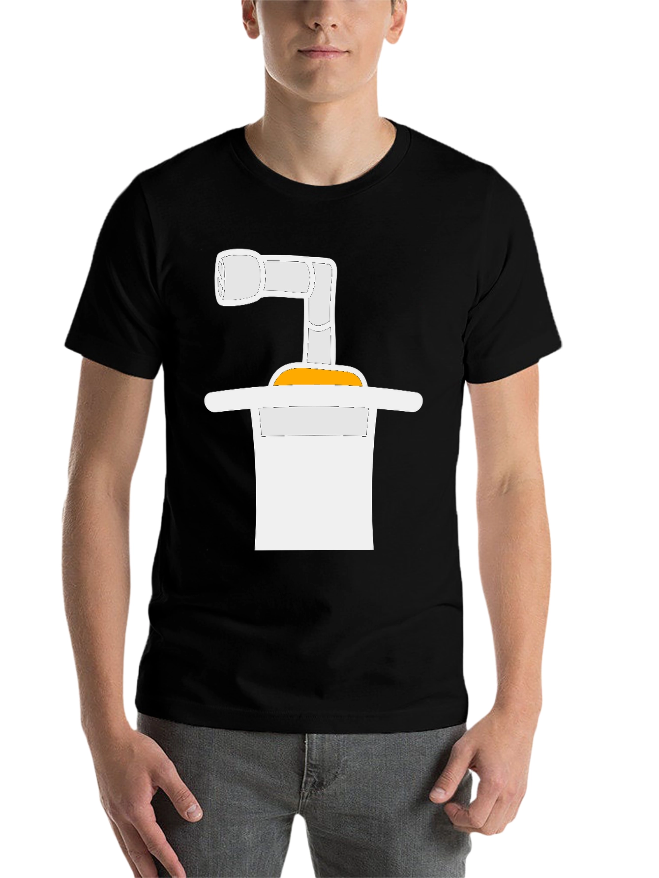 Black Abstract Graphic Tee - Black Cotton Blend Casual T-Shirt view 7