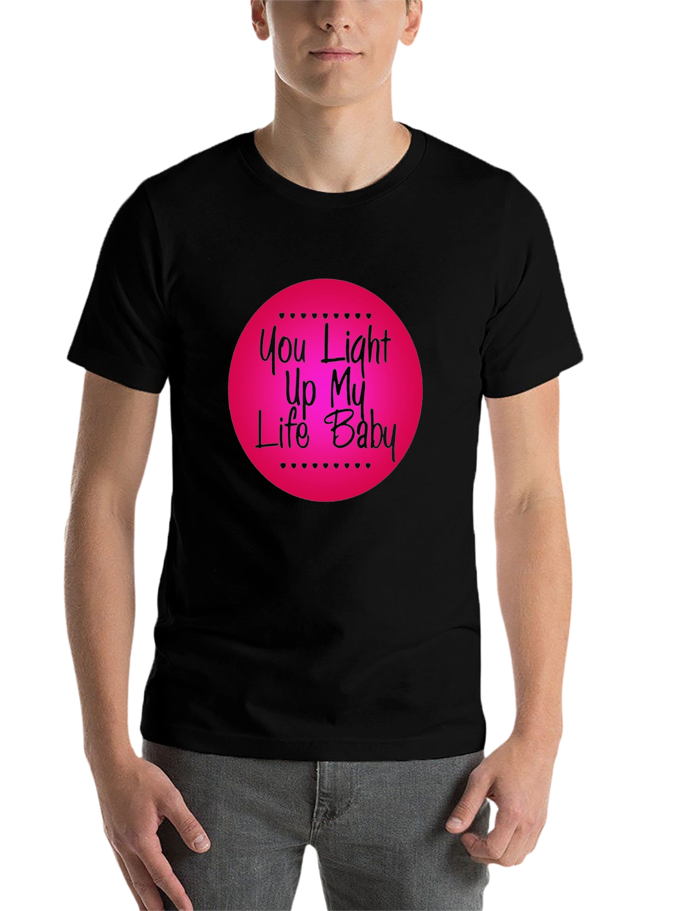 Black You Light Up My Life Baby T-Shirt - Romantic Graphic Tee view 7