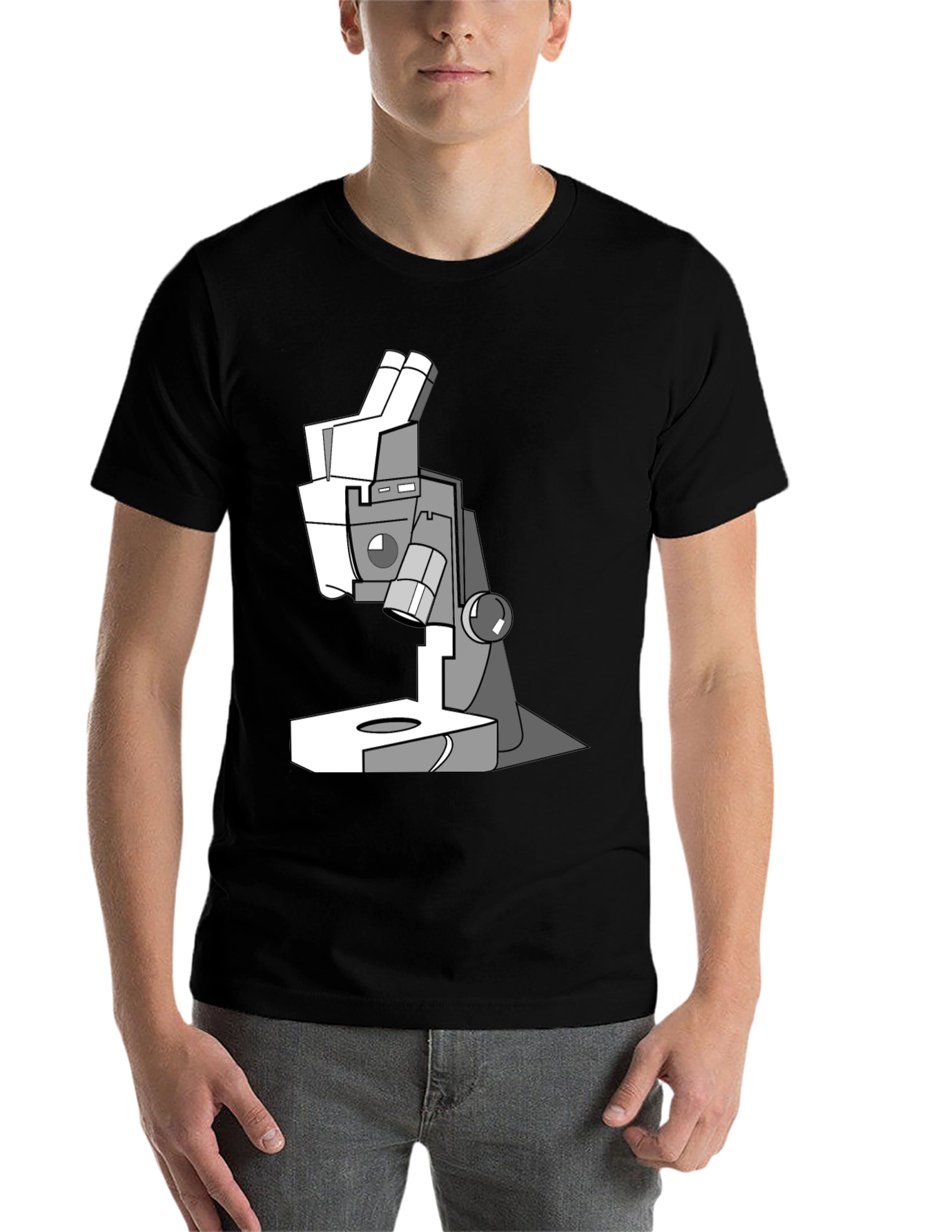 Black Science Microscope Graphic T-Shirt - Black view 7
