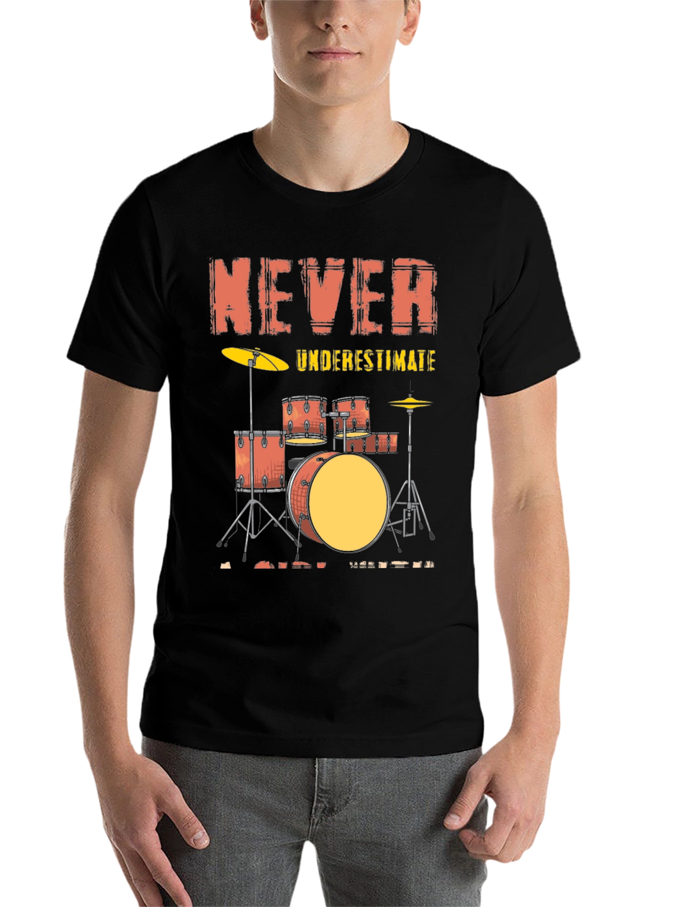 Black Never Underestimate a Drummer T-Shirt view 7