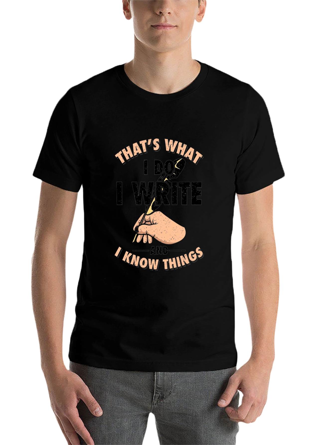 Black I Write & Know Things Graphic Tee view 7