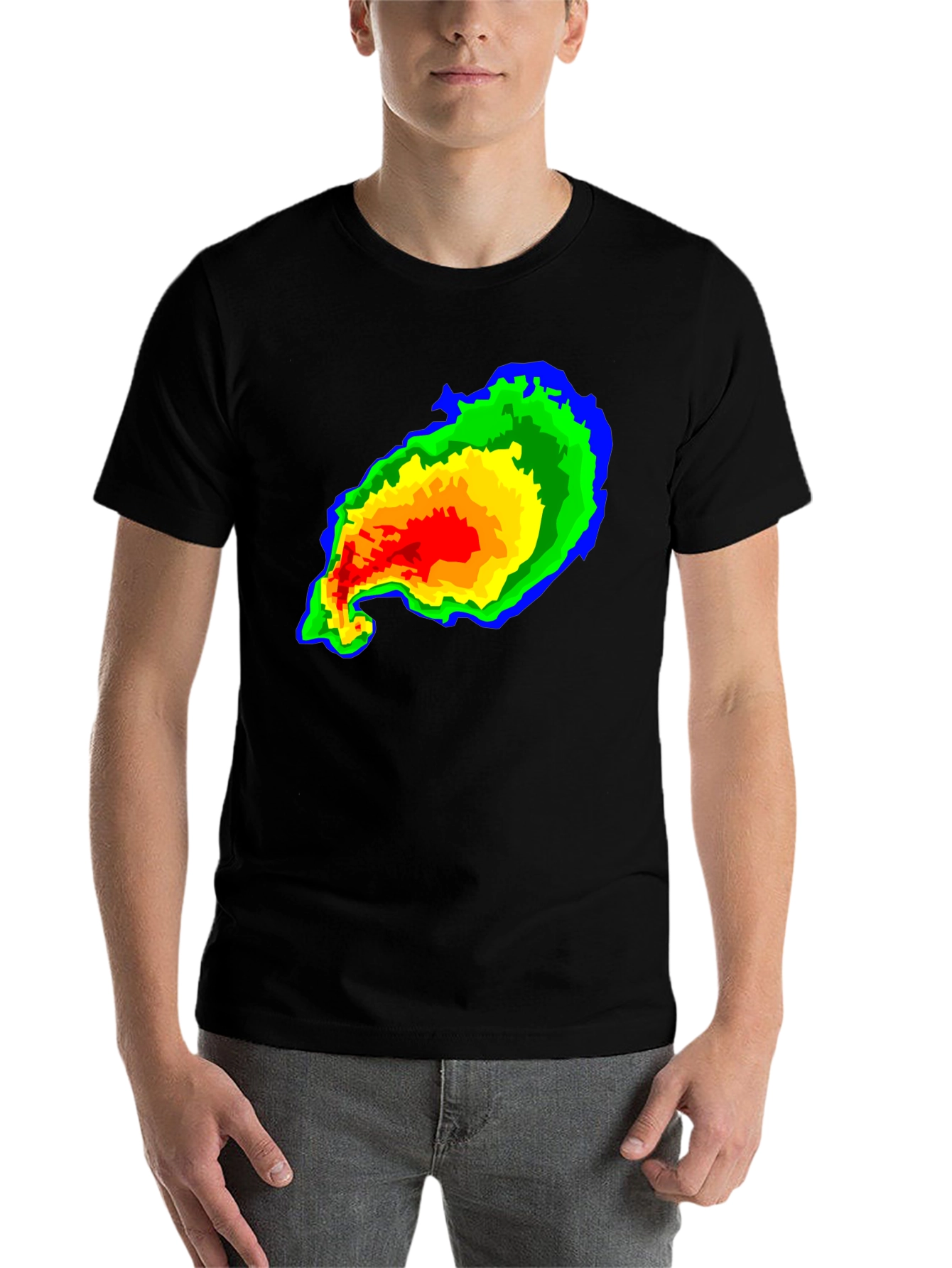 Black Weather Radar Graphic T-Shirt view 7