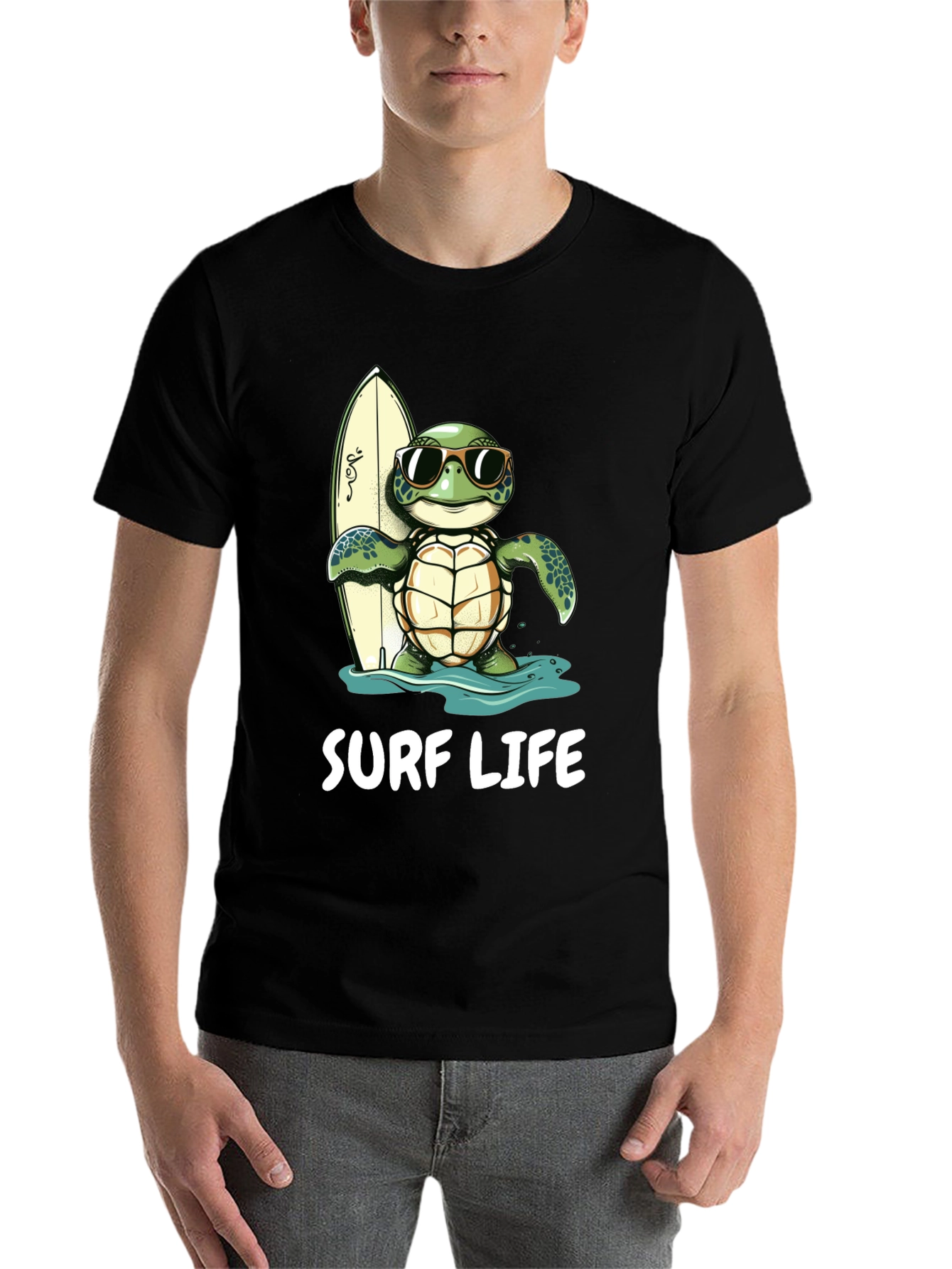 Black Surf Life Turtle Graphic Tee - Beach Ready! view 7
