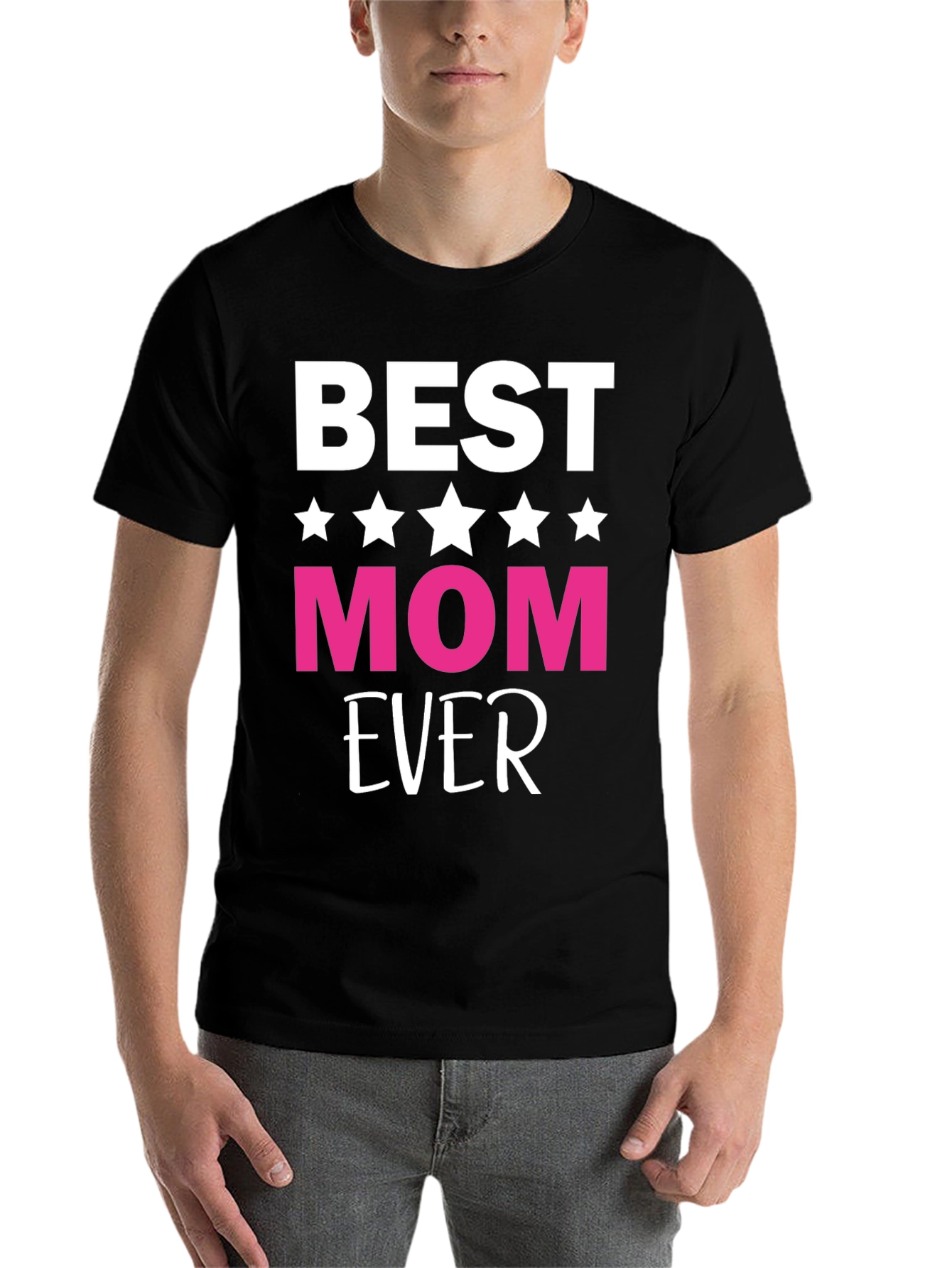 Black Best Mom Ever Graphic Tee - Black view 7