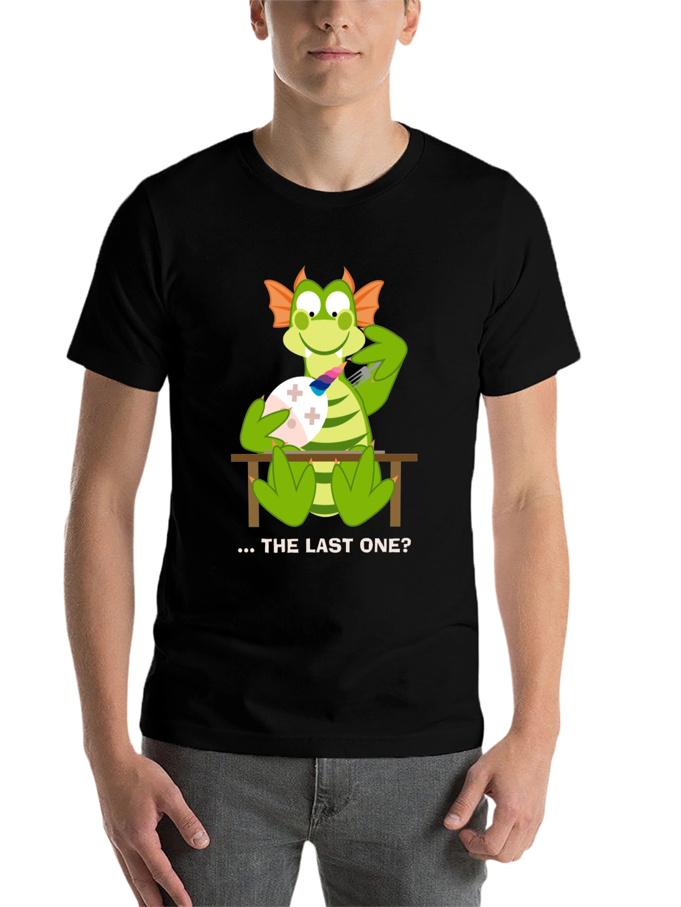 Black Dragon Eating Last Egg T-Shirt view 7