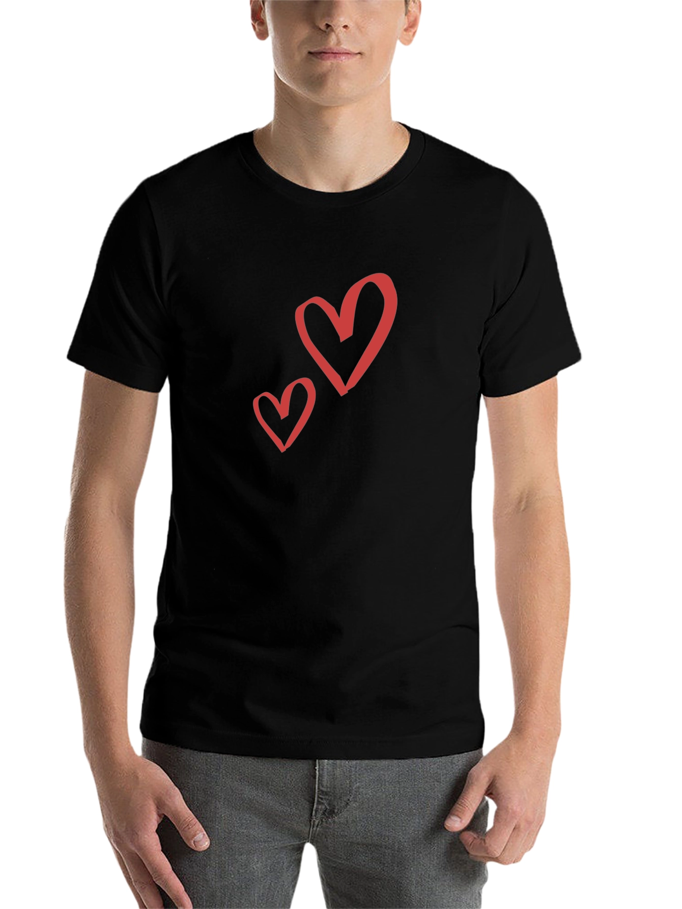 Black Heart Graphic Black Crew Neck T-Shirt view 7