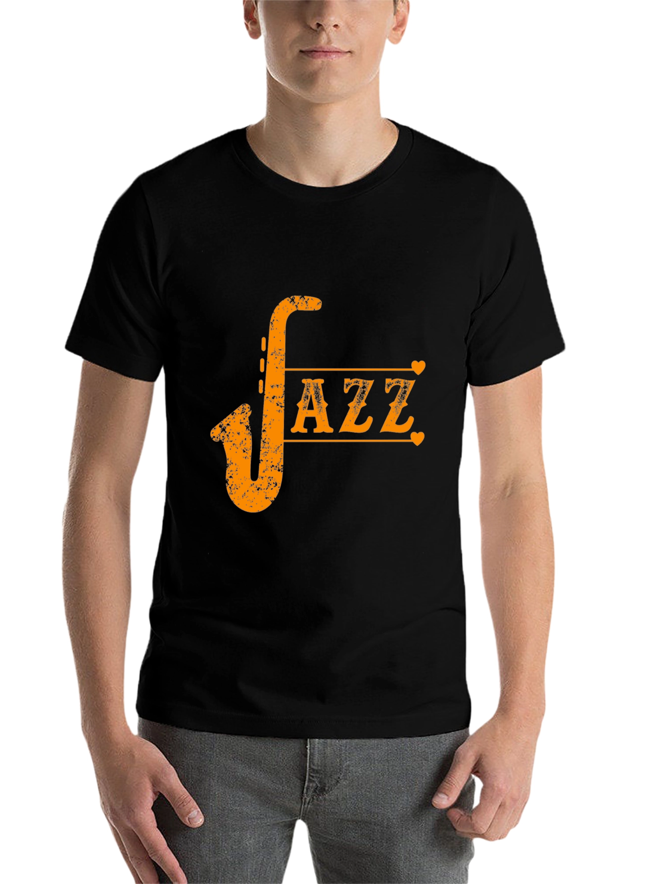 Black Jazz Saxophone Graphic Tee - Cool Musician T-Shirt view 7