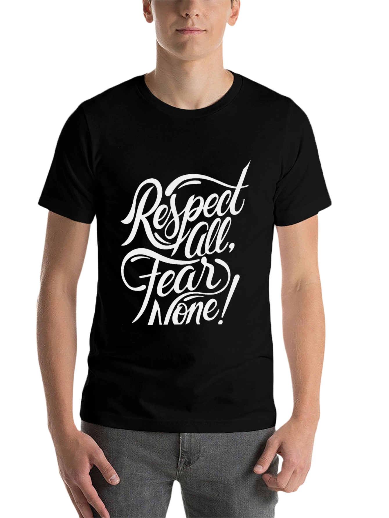 Black Respect All Fear None Graphic T-Shirt view 7