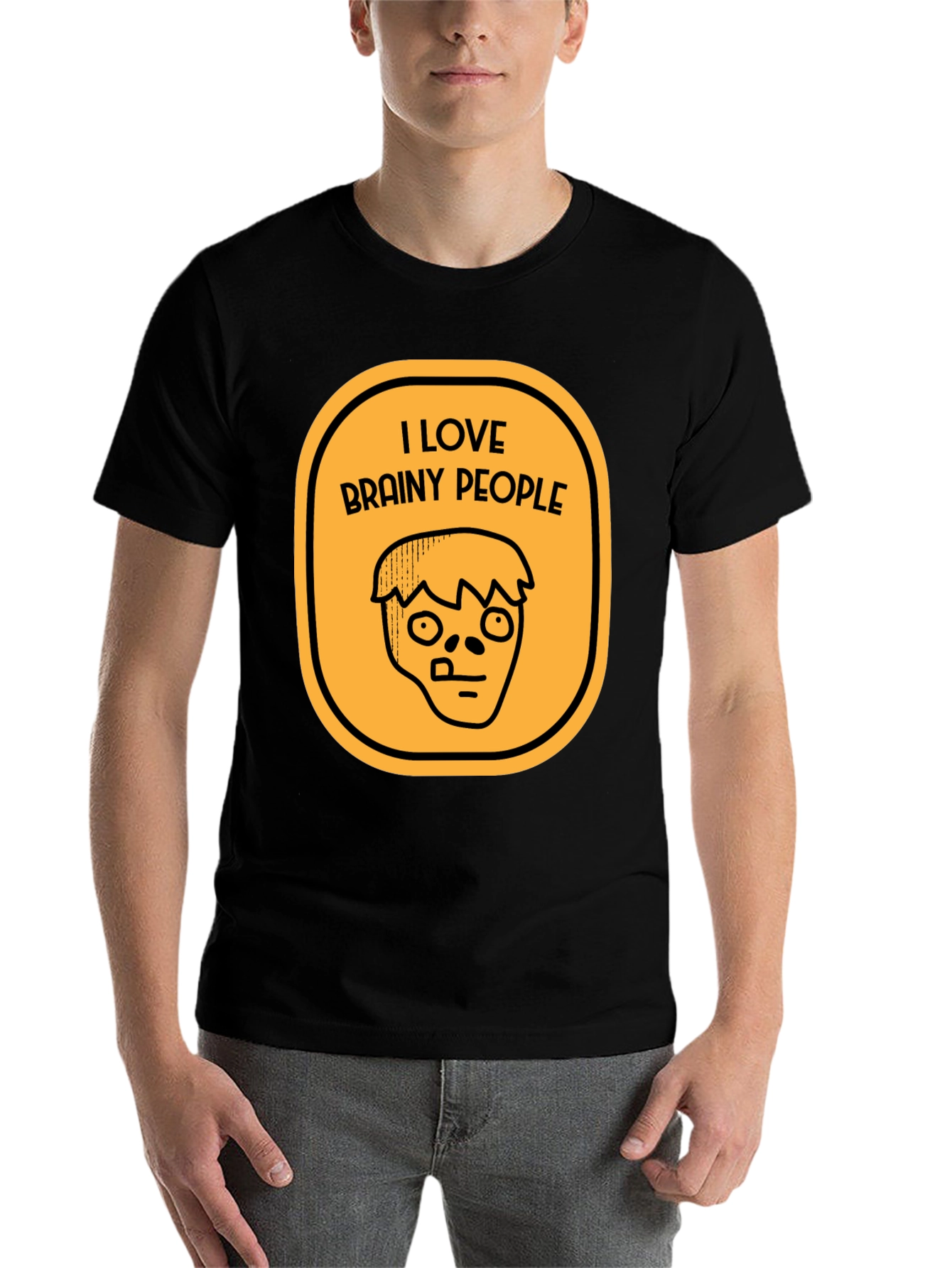 Black I Love Brainy People Graphic T-Shirt view 7