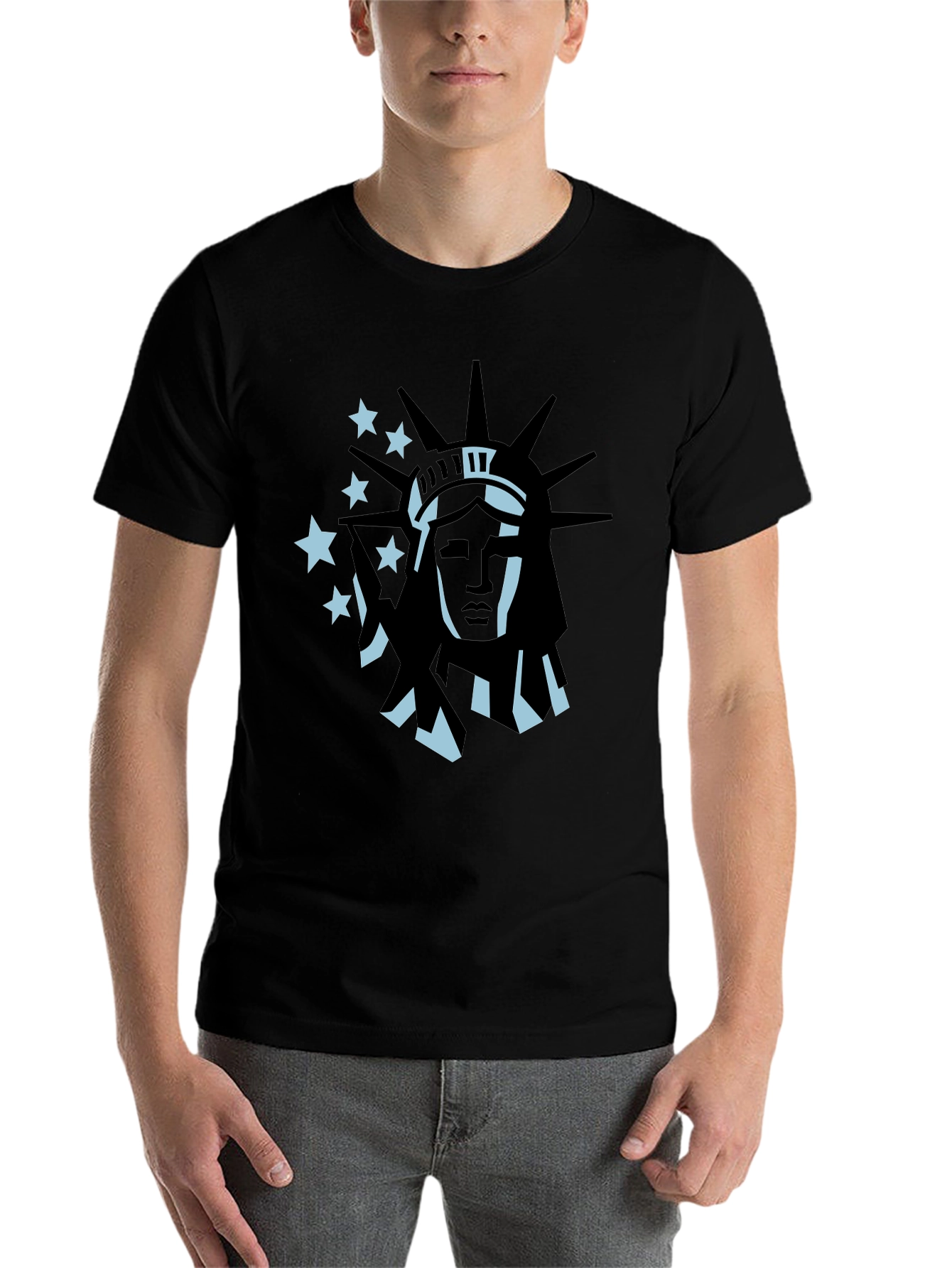 Black Statue of Liberty Graphic Tee - Black view 7