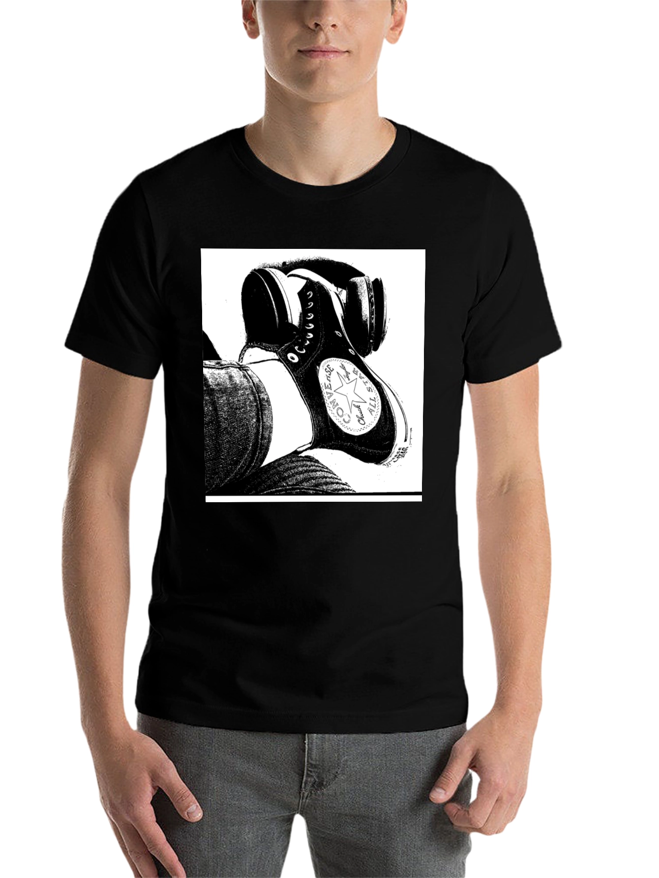 Black Converse High Top Graphic Tee - Street Style view 7