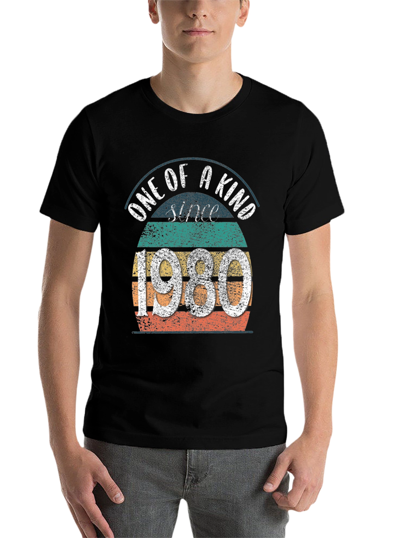Black One of a Kind Since 1980 T-Shirt view 7