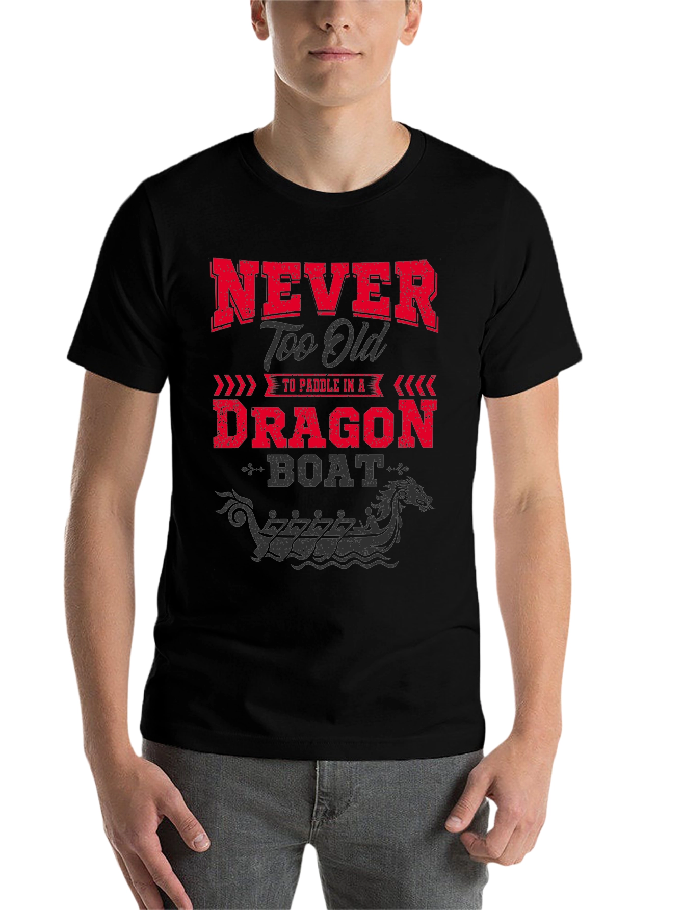 Black Never Too Old Dragon Boat Tee view 7