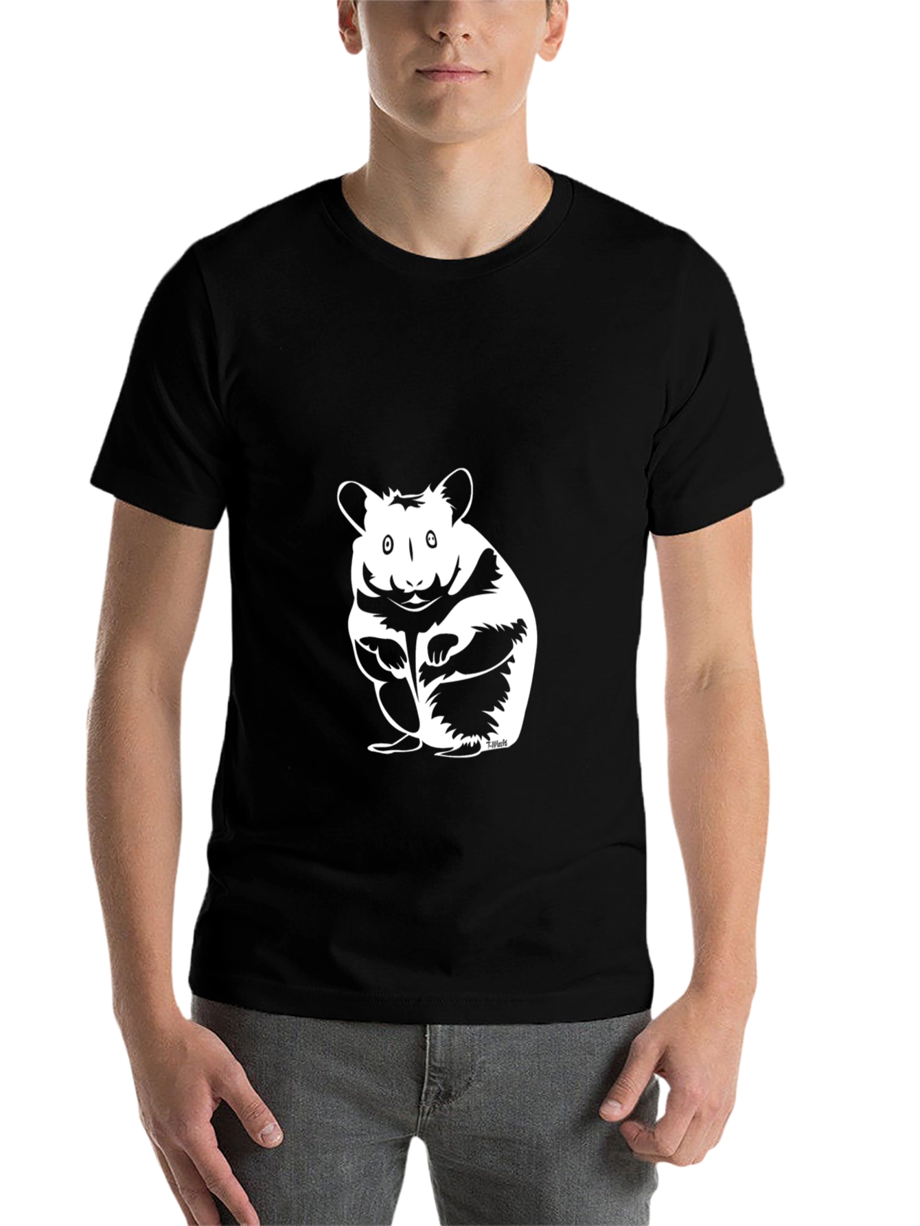 Black Hamster Graphic Tee - Funny Animal T-Shirt view 7