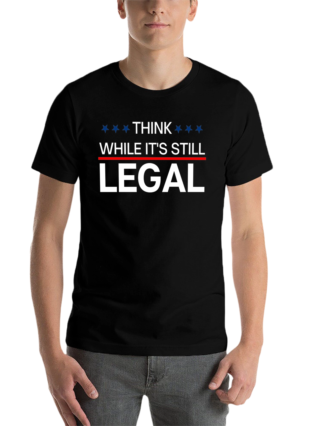 Black Think While It's Still Legal T-Shirt view 7