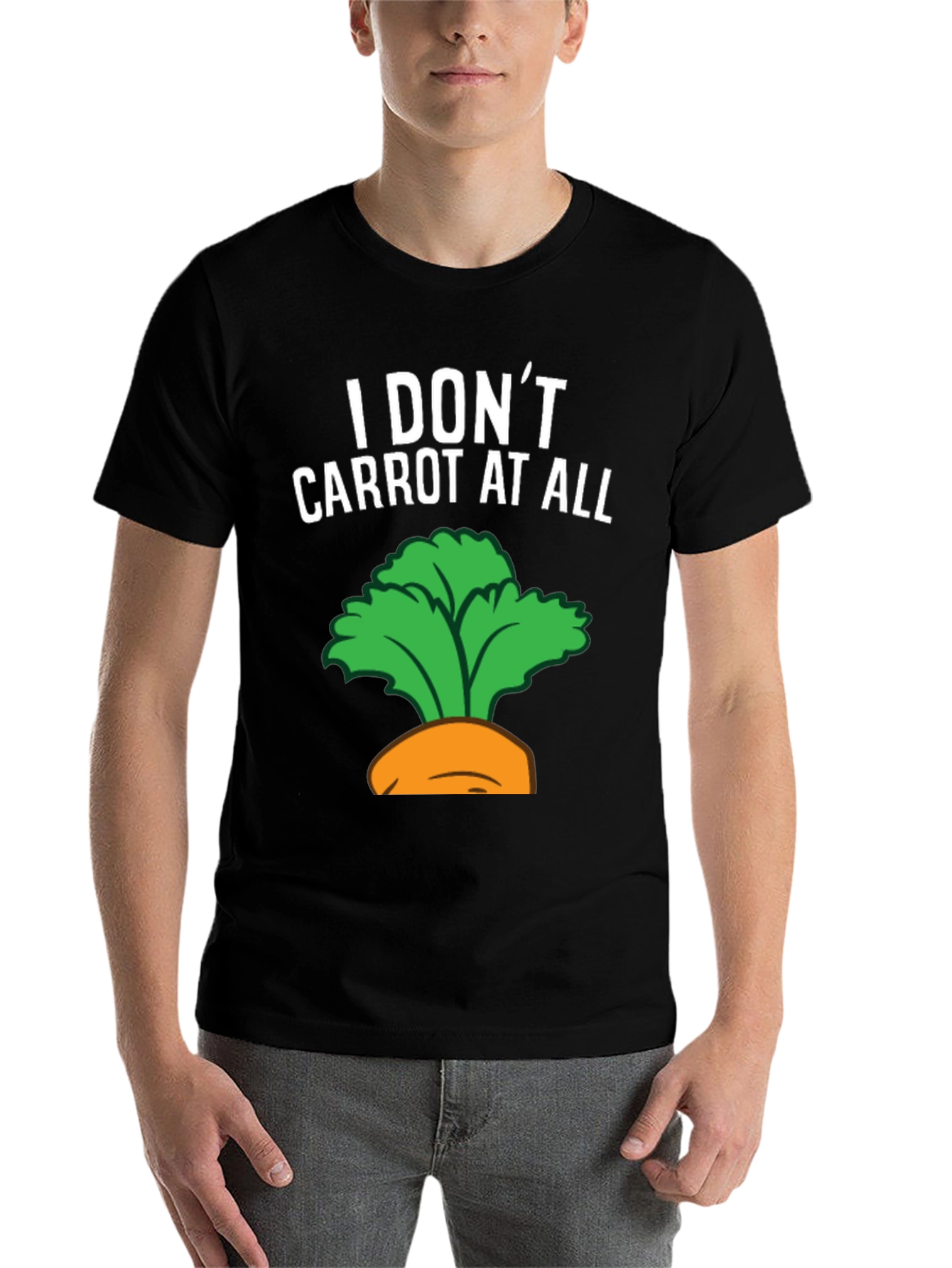 Black I Don't Carrot at All Graphic Tee view 7
