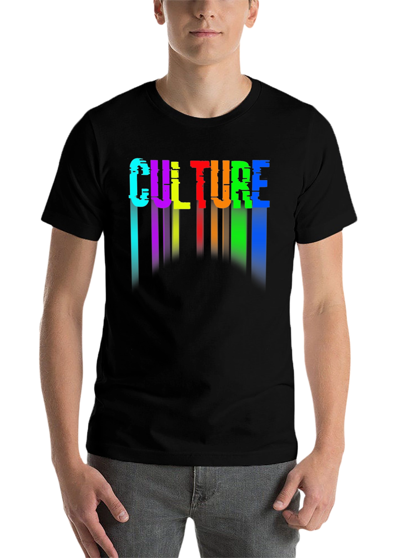 Black Culture Glitch Rainbow Graphic Tee view 7