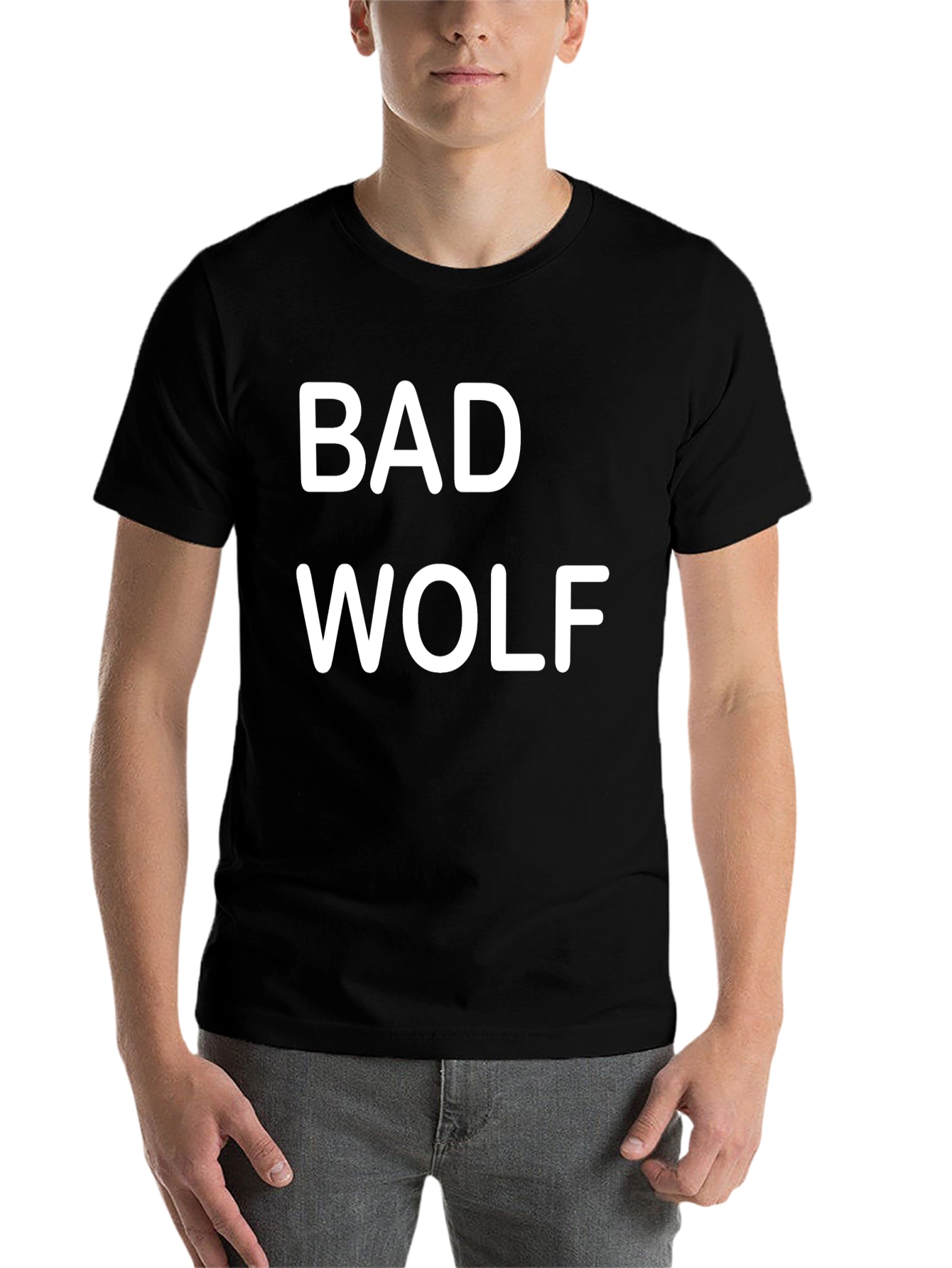 Black Bad Wolf Graphic T-Shirt - Black, Short Sleeve view 7