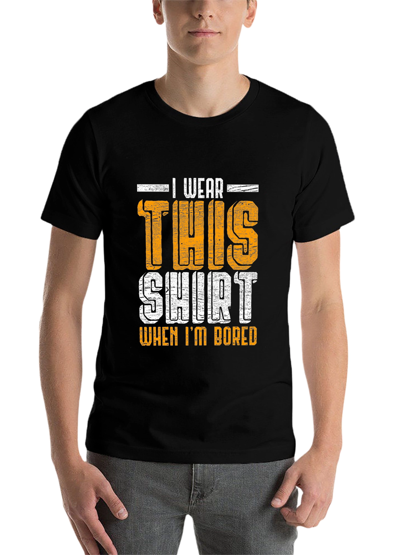 Black Funny 'I Wear This Shirt When I'm Bored' Graphic Tee view 7