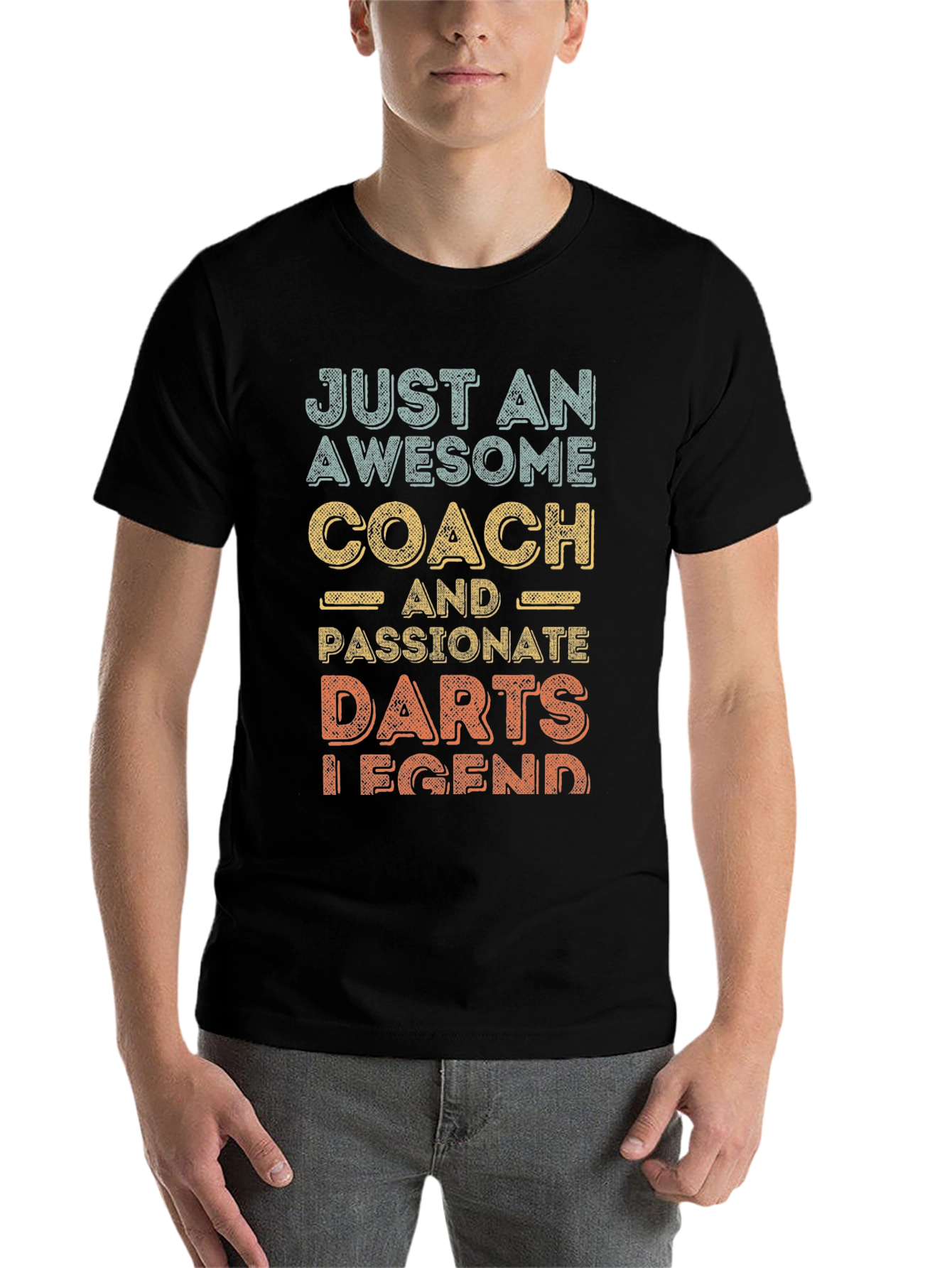 Black Awesome Darts Coach T-Shirt - Passionate Legend! view 7