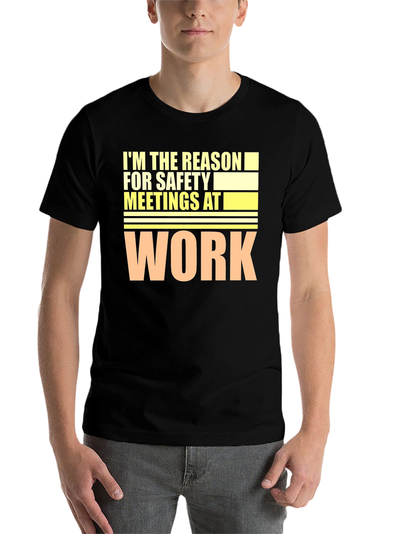 Black Safety Meeting Humor T-Shirt view 7