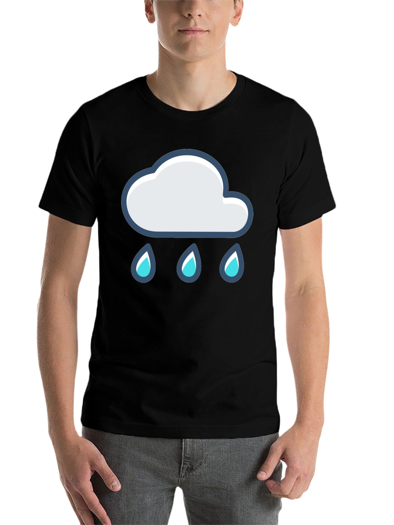 Black Cloud Rain T-Shirt - Black Cotton Tee view 7