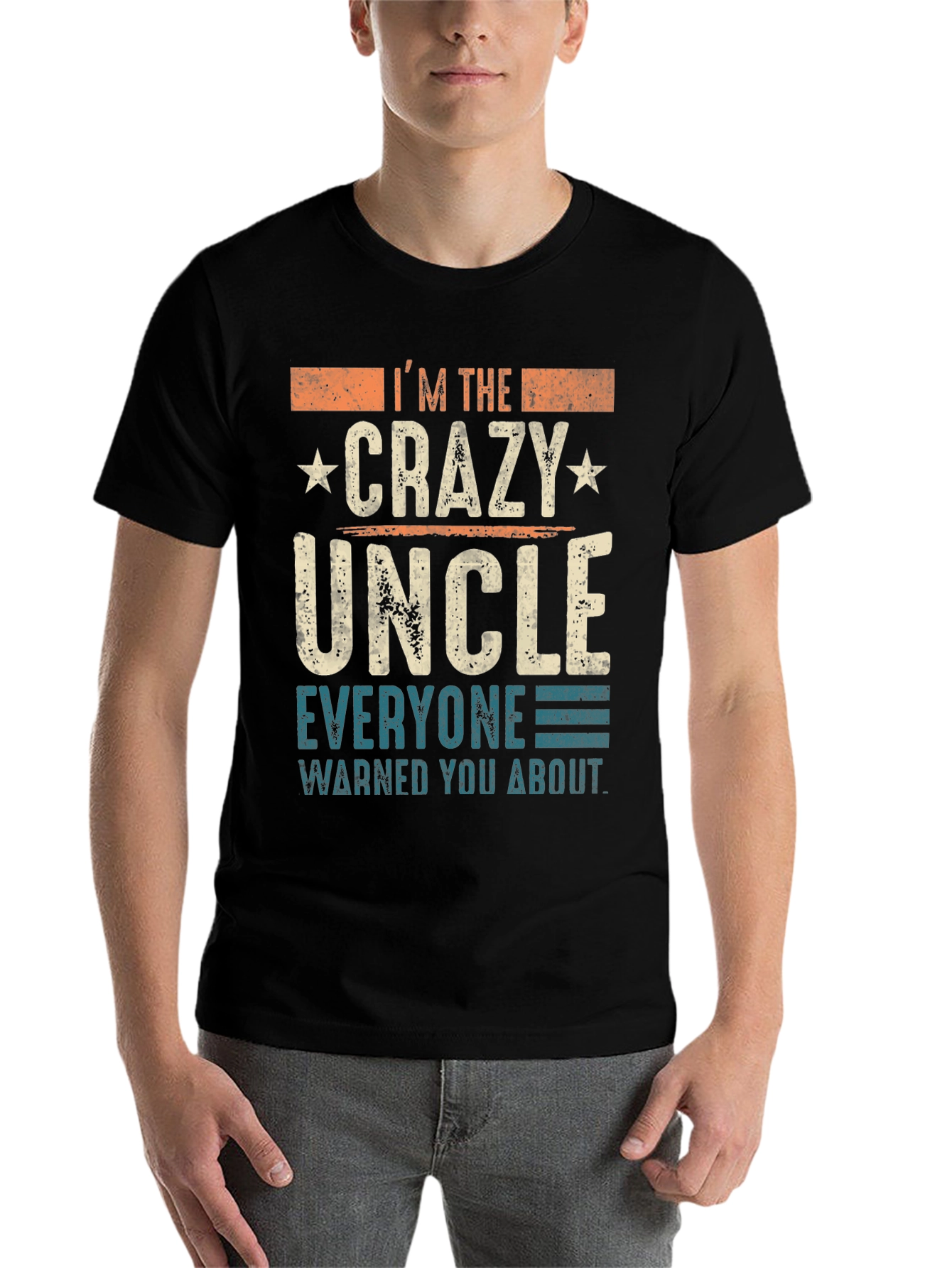 Black Crazy Uncle T-Shirt - Funny Novelty Tee for Uncles view 7