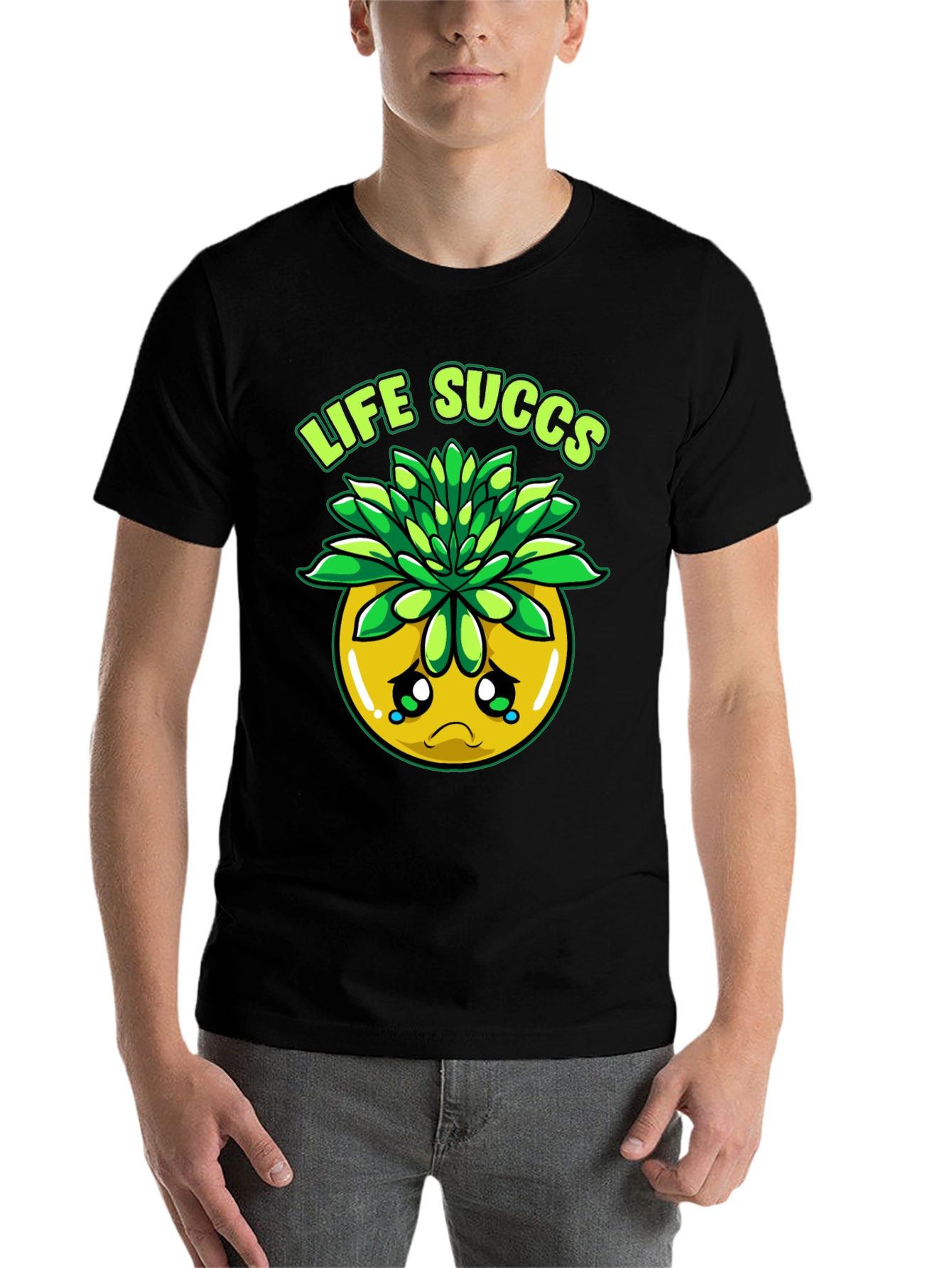 Black Life Succs T-Shirt - Funny Plant Pun Tee view 7