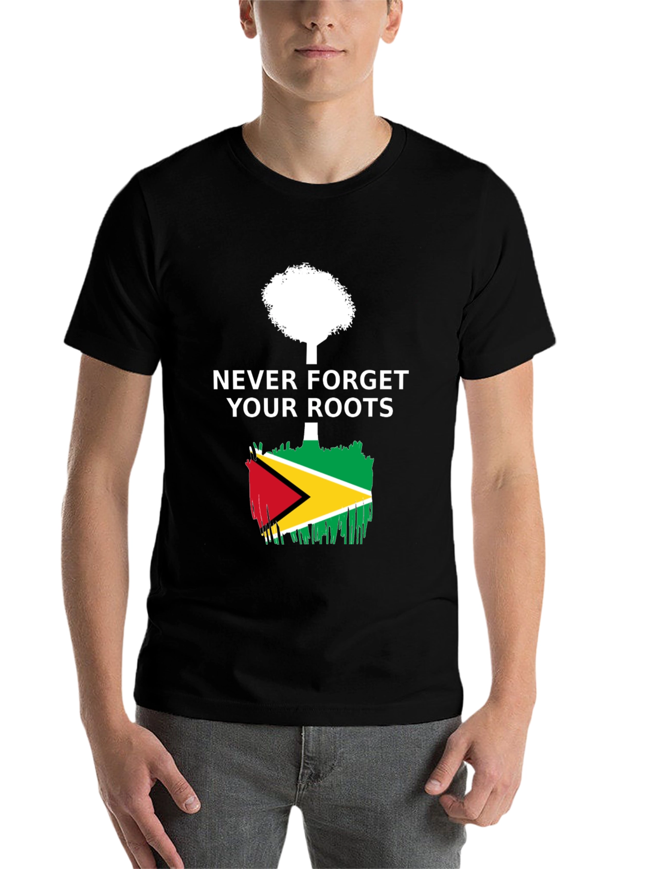 Black Guyana Roots T-Shirt - Never Forget view 7