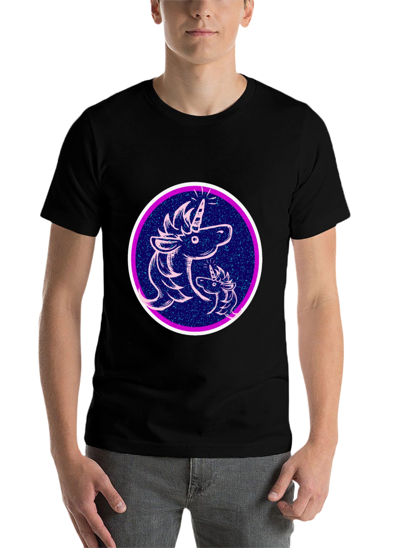 Black Unicorn Graphic Black T-Shirt view 7