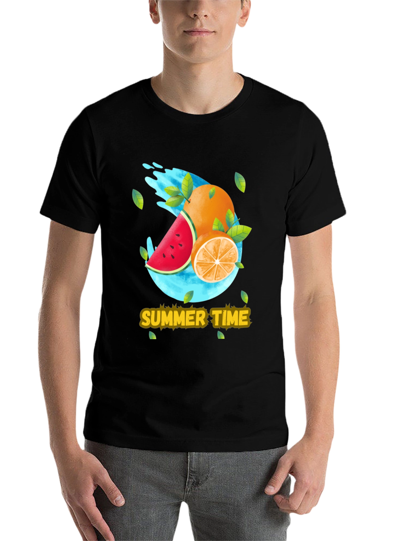 Black Summer Time Fruit T-Shirt view 7