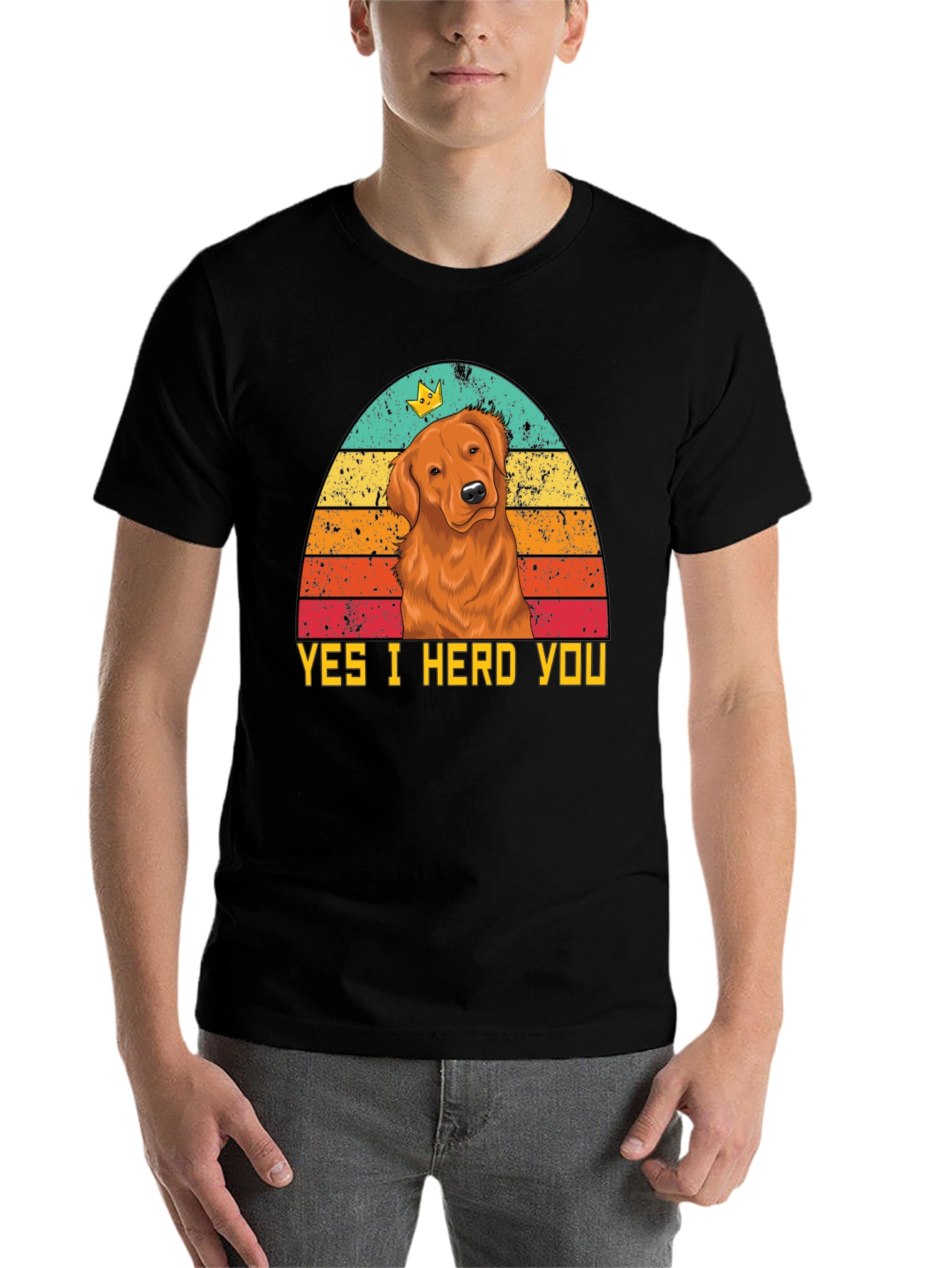 Black Yes I Herd You Dog T-Shirt view 7