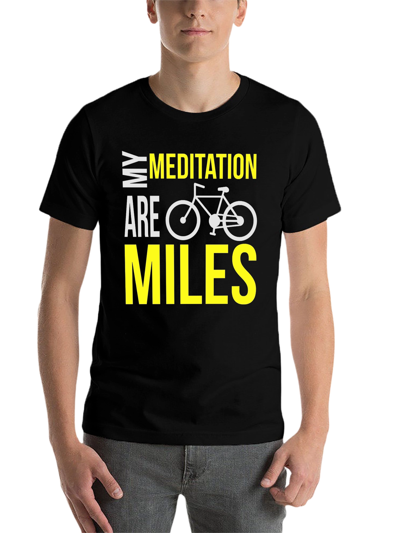 Black My Meditation Are Miles Bike T-Shirt view 7