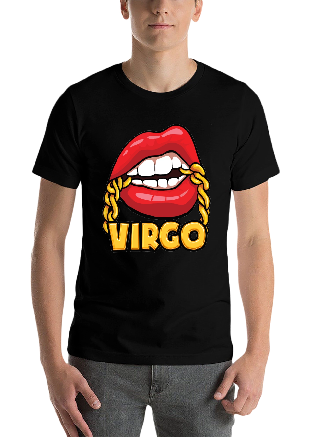 Black Virgo Lips Graphic Tee view 7