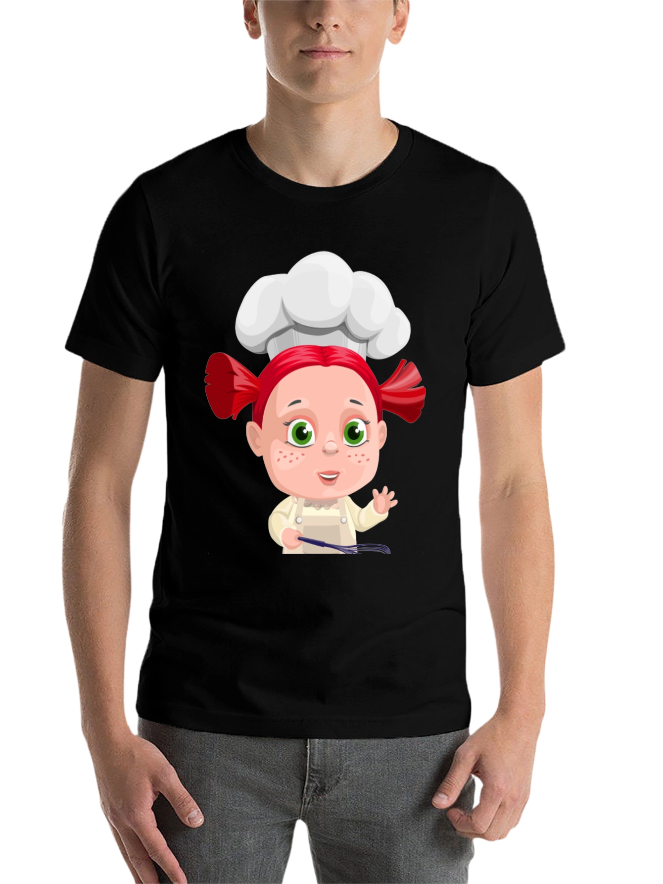 Black Chef Cartoon Graphic Tee view 7