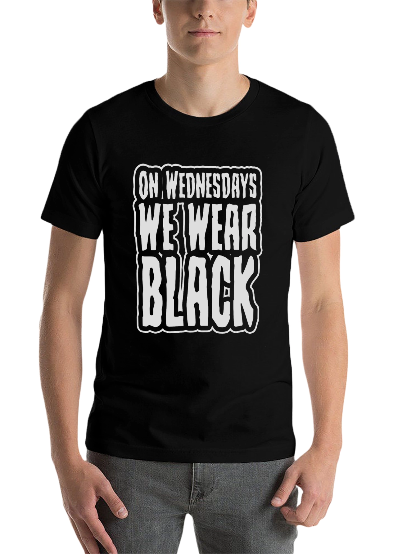 Black On Wednesdays We Wear Black T-Shirt view 7