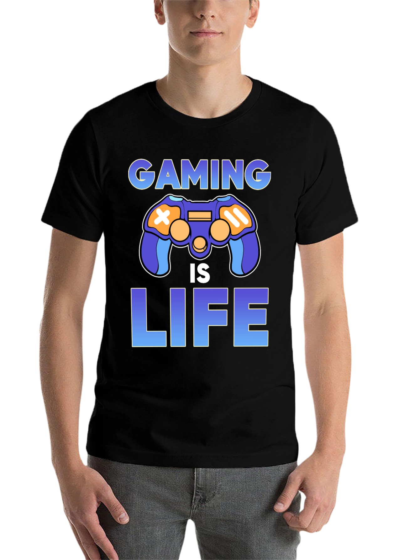 Black Gaming Is Life T-Shirt, Gamer Apparel view 7