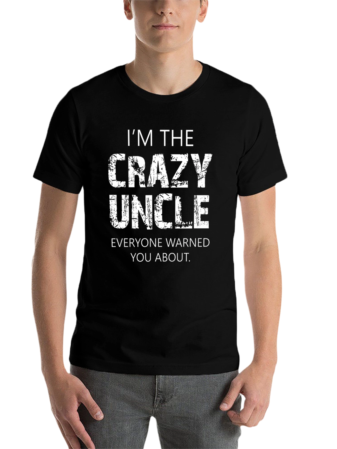 Black Crazy Uncle T-Shirt - Warning Label Tee view 7