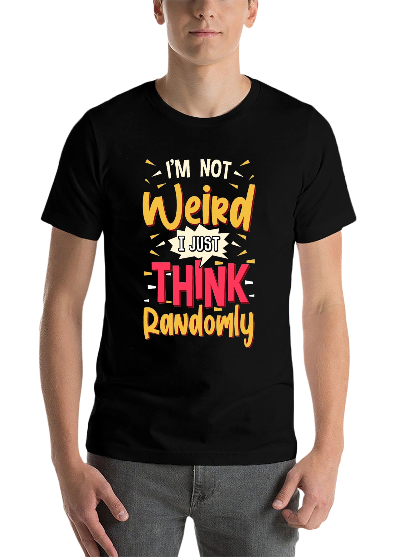 Black I'm Not Weird Graphic Tee - Black view 7