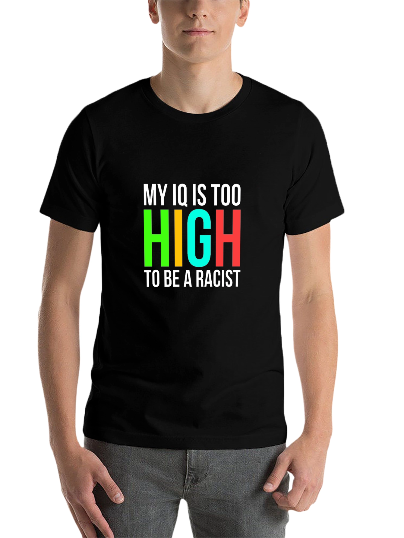 Black My IQ is Too High To Be a Racist Graphic Tee view 7