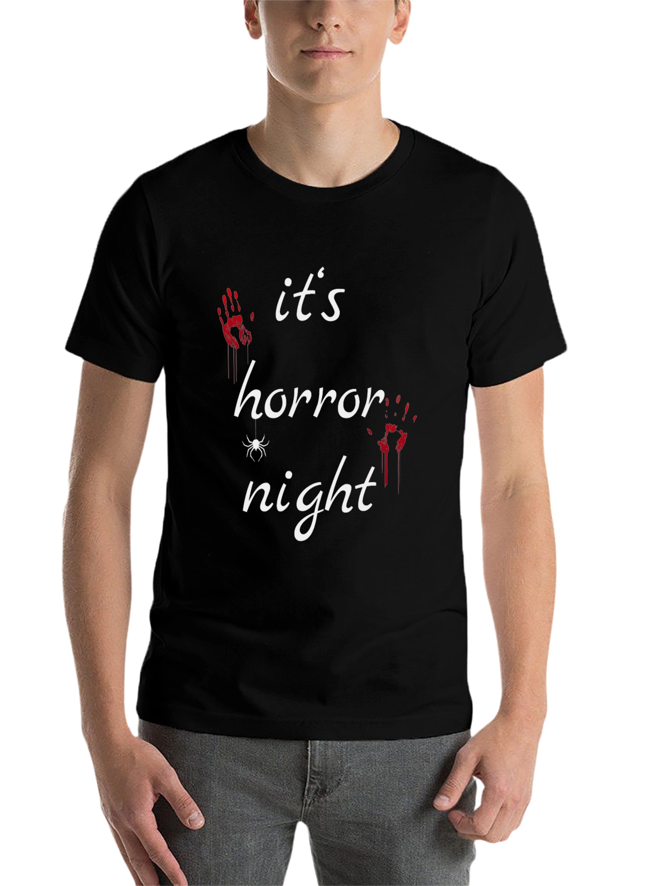 Black It's Horror Night Black T-Shirt view 7