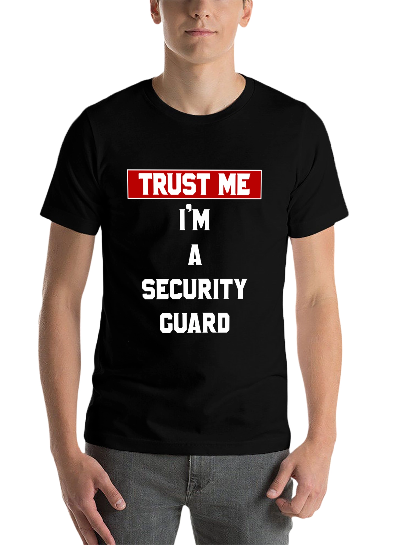 Black Trust Me Security Guard Tee - Black Novelty T-Shirt view 7