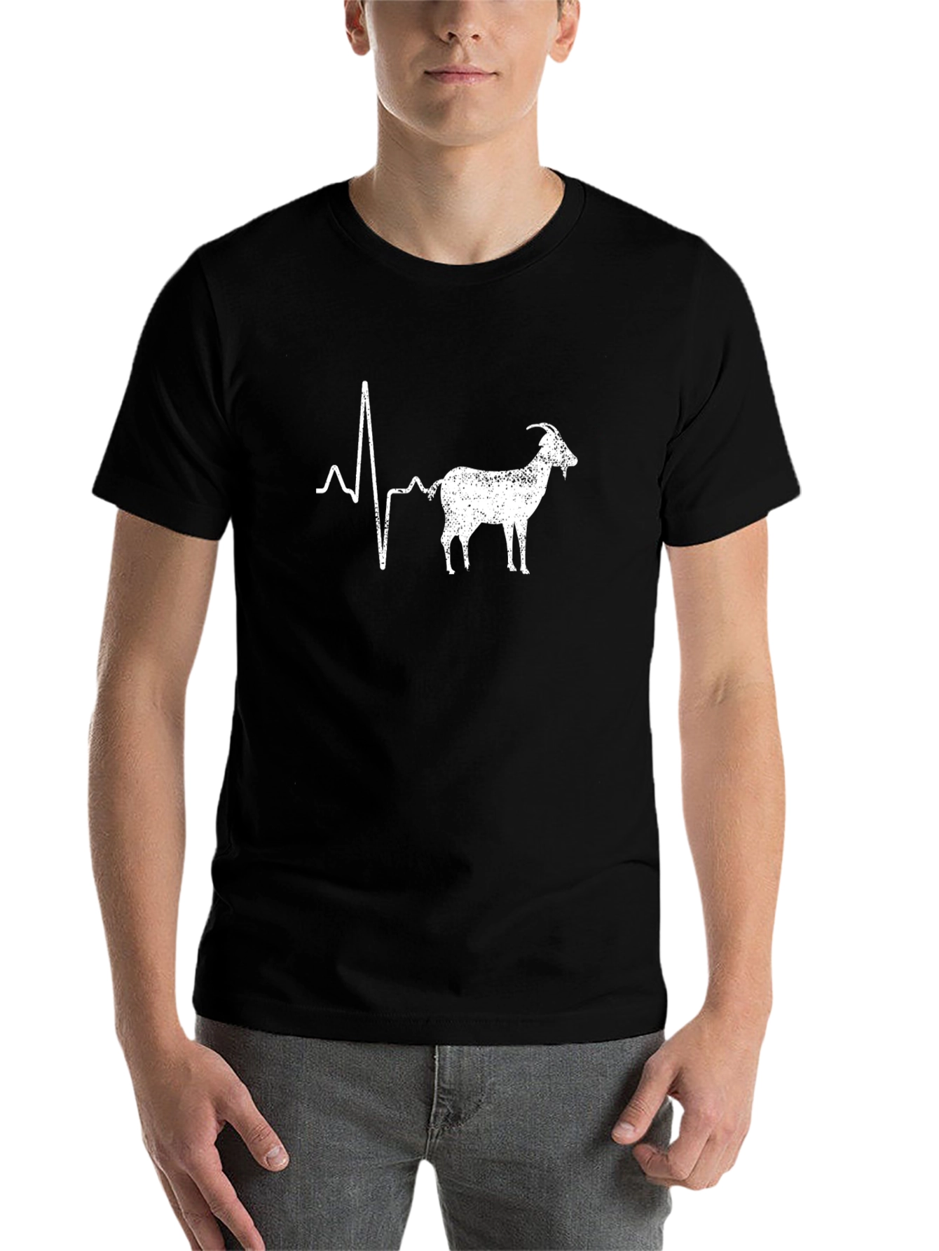 Black Goat Heartbeat T-Shirt - Black Graphic Tee view 7