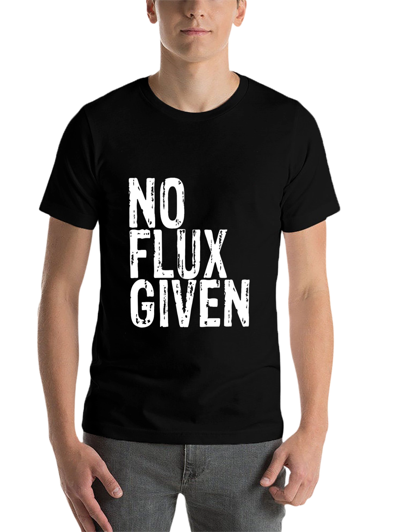 Black No Flux Given Graphic T-Shirt - Black Cotton Tee view 7