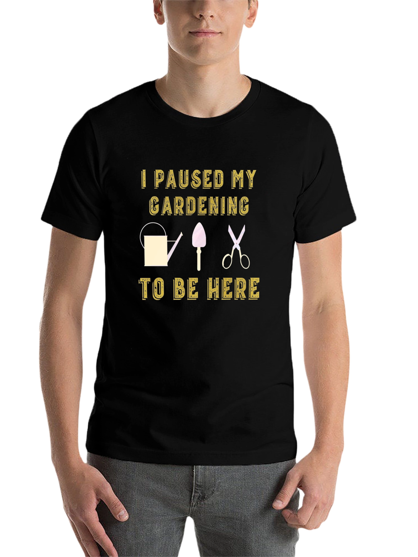 Black Gardening Pause T-Shirt - Humor Tee view 7