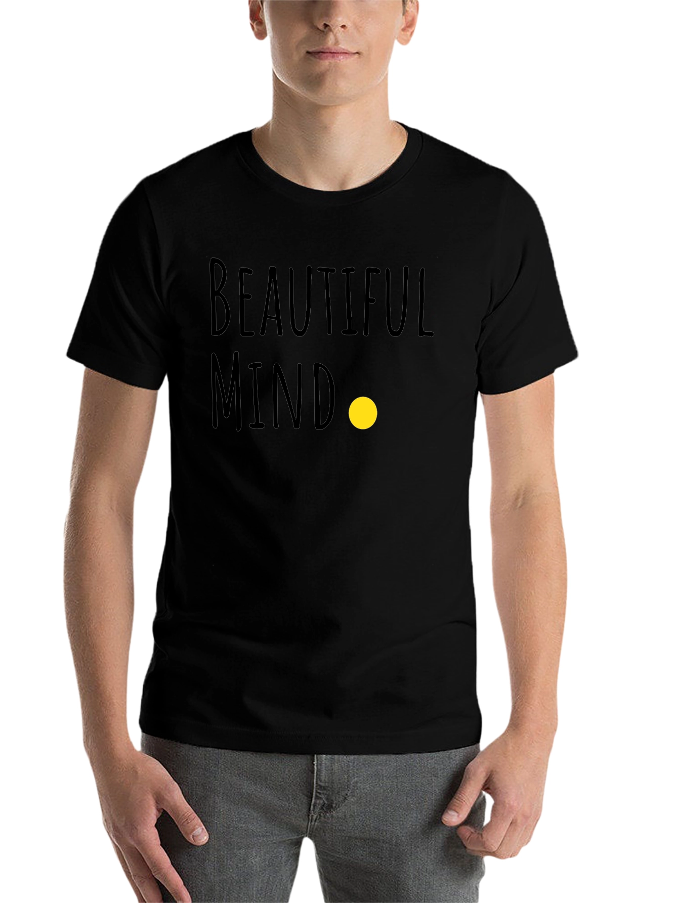 Black Beautiful Mind Graphic Tee - Soft Cotton Blend view 7