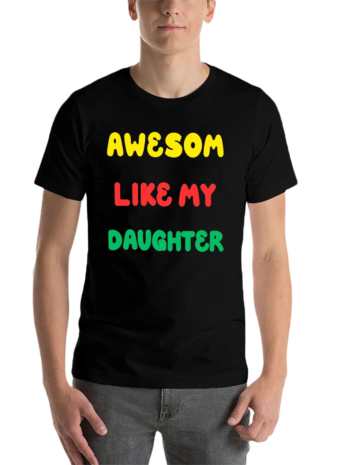Black Awesome Like My Daughter Graphic Tee view 7